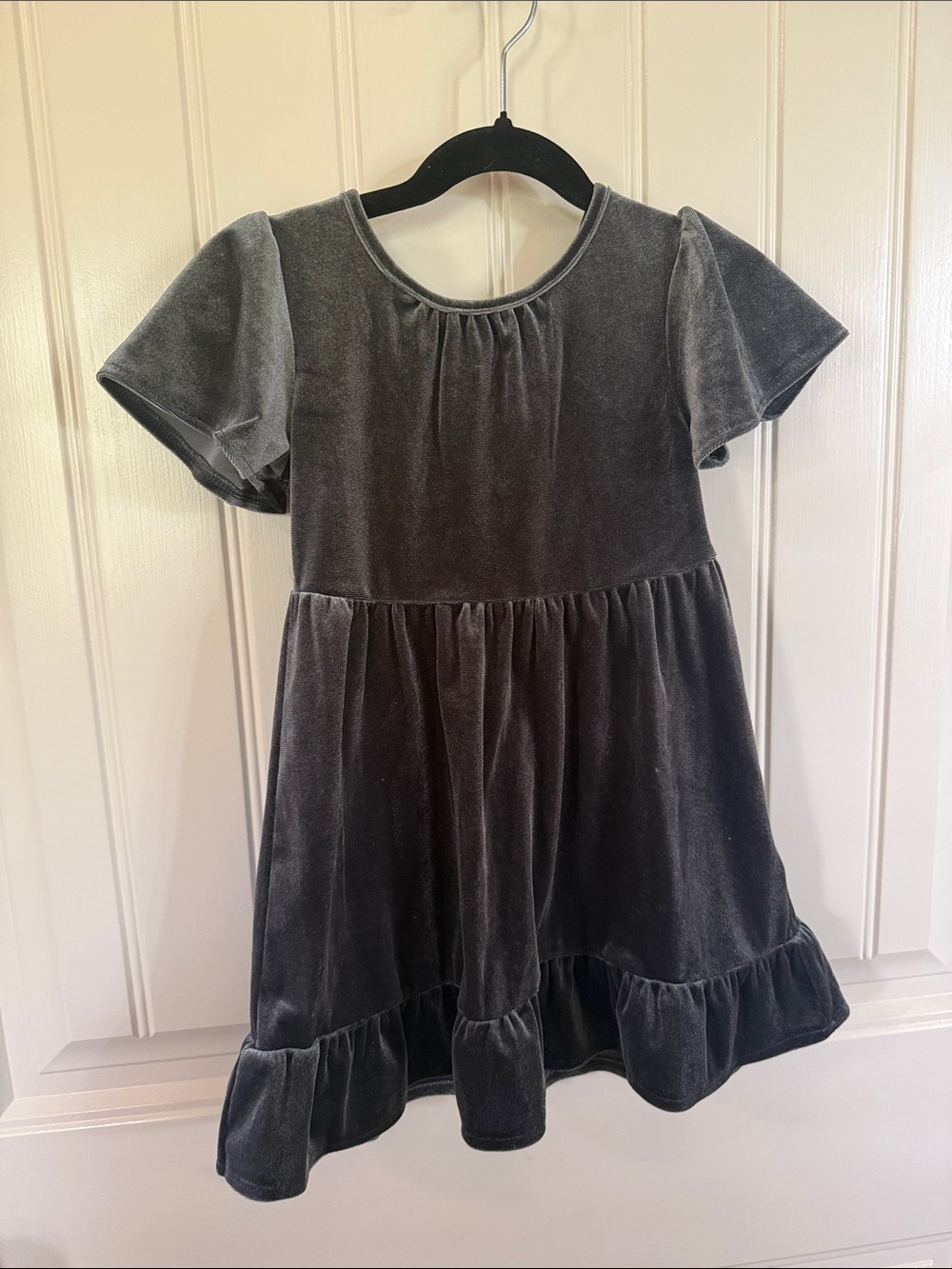 Dark Grey Velvet Dress